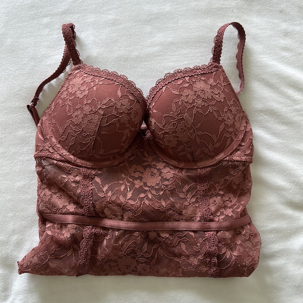 Forever21 Women’s Padded Lingerie Lace Bodysuit (Size: S)